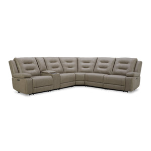 Parker Living Caldwell - Tahoe Fog 6 Piece Modular Power Reclining Sectional with Power Adjustable Headrests Theo Fog MCAL-PACKA(H)-TAFG Parker House