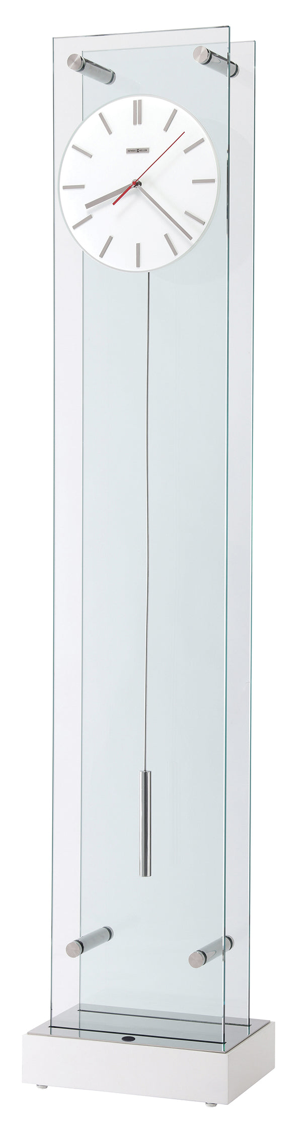 Hekman Furniture 611319 Echo Ii Modern Pendulum Clock With Adjustable Led Lighting And Stylish Tempered Glass Design Gloss White Echo Ii Grandfather Clock 611319