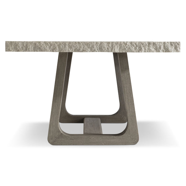 Bernhardt Bernhardt Trouville Concrete Top Dining Table With Sculptural Teak Pedestal Base, Weather‑Resistant Elegance K1865