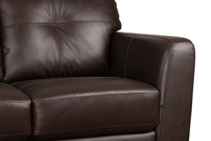 Porter Designs Porter Mantua Elegant Top Grain Leather Sofa In Brown - Stylish, Comfortable & Modern Design Brown Leather 02-189-01-4667