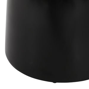 English Elm Outdoor Powder-coated Iron Pedestal Side Table for Patio and Lounge Spaces Black 73615.00BLK