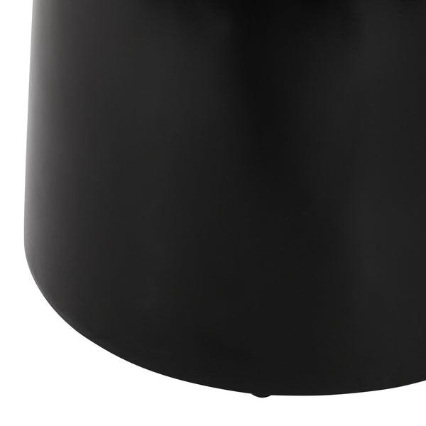 English Elm Outdoor Powder-coated Iron Pedestal Side Table for Patio and Lounge Spaces Black 73615.00BLK