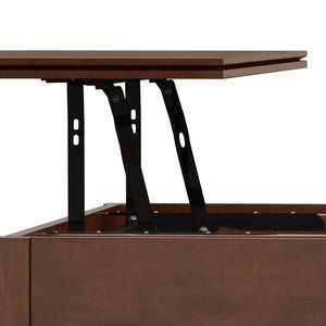English Elm Artisan Lift Top Coffee Table - Rich Russet Brown With Hidden Storage For Living Room Elegance B136P158380