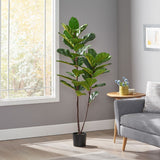 Christopher Knight Home® Socorro 5' X 2.5' Artificial Fiddle-Leaf Fig Tree, Green