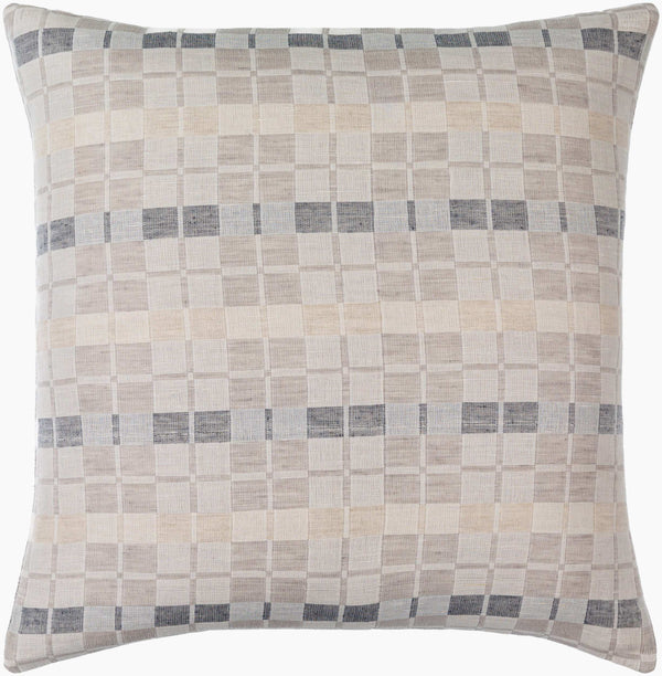 Surya Divya 18"L X 18"W Modern Accent Pillow - Chic Cotton-linen Blend For Stylish Home Decor & Comfort Light Beige Linen,Cotton,Linen,Cotton Dvy001-2020p