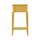 Homelegance By Top-Line Joplin 1-Drawer Wood Storage End Table Yellow Rubberwood