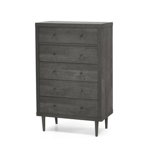 English Elm Christopher Knight Home® - Nordic 5-Drawer Chest - Mid-Century Modern Design With Faux Wood Finish And Spacious Storage Solutions 71146.00GRY