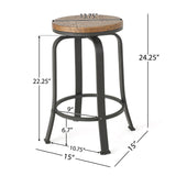 Christopher Knight Home® - Noble House - Skyla Natural Wood Rotating Counter Stool - Set of 2