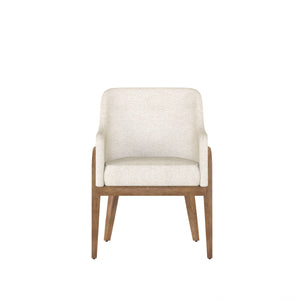 A.R.T. Furniture Portico Contemporary Upholstered Arm Chair - Chenille Fabric, Curved Design, Opal & Sienna Finishes Brown, White Parawood Solids,Foam,Fabric 323205-3335