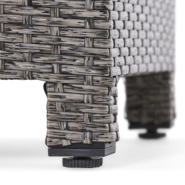 English Elm Puerta Outdoor Woven Rattan Cube Side Table Weather Resistant Patio Accent 61098.00MBK