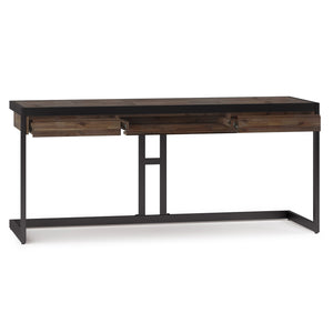 English Elm Erina Large Rustic Desk - Handcrafted Acacia With Sturdy Metal Frame & Flip-Down Keyboard Tray B136P158629