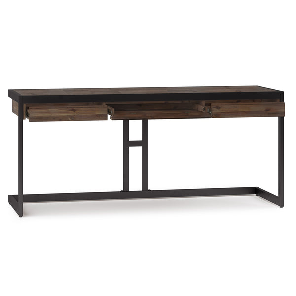 English Elm Erina Large Rustic Desk - Handcrafted Acacia With Sturdy Metal Frame & Flip-Down Keyboard Tray B136P158629