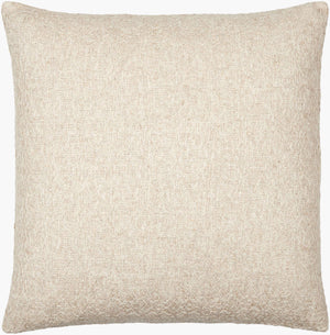 Surya Dwight Luxurious 18"L X 18"W Accent Pillow – Elegant Design, Soft Linen-cotton Blend For Home Decor Light Beige Linen,Cotton,Viscose,Cotton Dwg002-2222d