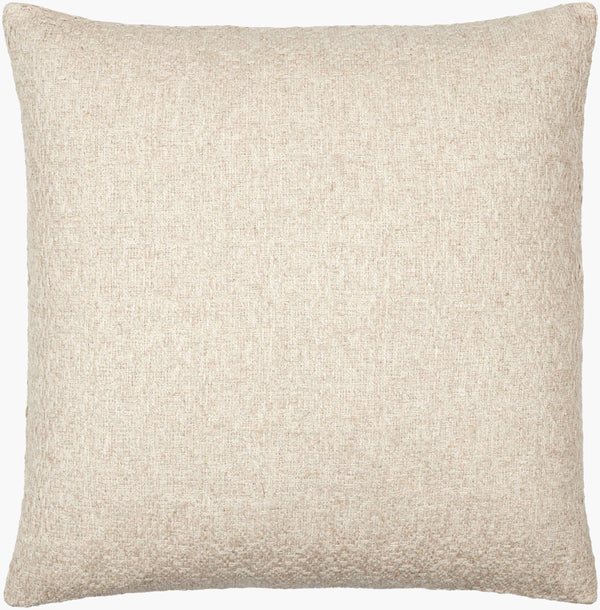 Surya Dwight Luxurious 18"L X 18"W Accent Pillow – Elegant Design, Soft Linen-cotton Blend For Home Decor Light Beige Linen,Cotton,Viscose,Cotton Dwg002-2222d