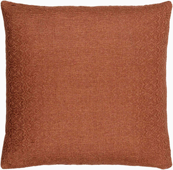 Surya Dwight Luxurious 18"L X 18"W Accent Pillow – Elegant Design, Soft Linen-cotton Blend For Home Decor Burnt Orange Linen,Cotton,Viscose,Cotton Dwg003-2222d