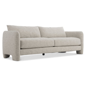 Bernhardt Bernhardt Rowan Sofa With Sculptural Geometric Base, Deep Seats, Knife-Edge Pillows, Custom Fabrics - Made to Order P5307A