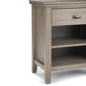 English Elm Artisan Distressed Grey Bedside Table - Handcrafted Elegance With Ample Storage For Any Room B136P158107
