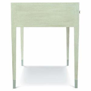Bernhardt Bernhardt East Hampton Desk With Cerused Linen Quartered Ash, 3 Drawers, Aged Silver Accents — Refined Workstation 395510