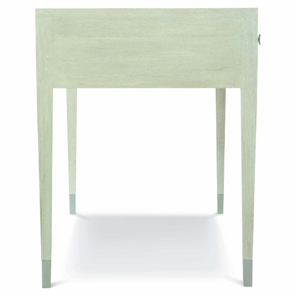 Bernhardt Bernhardt East Hampton Desk With Cerused Linen Quartered Ash, 3 Drawers, Aged Silver Accents — Refined Workstation 395510