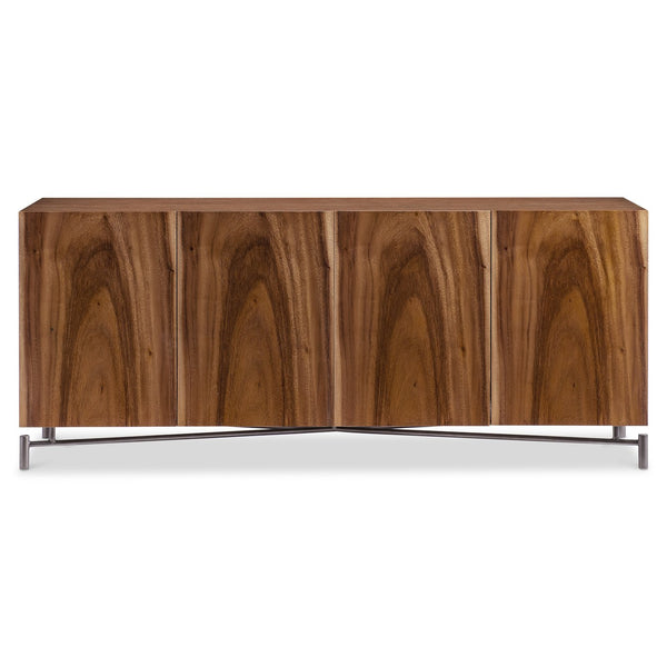 Bernhardt Bernhardt Brasea Suar Wood Media Credenza with Cathedral Grain and Steel Base 394894