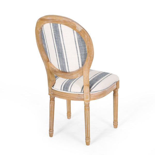 English Elm Christopher Knight Home® - Kd French Country Upholstered Dining Chair – Elegant Blue Accent With Iconic Round Backrest & Comfort 60352.00DBLULNN