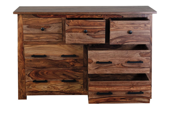 Porter Designs Kalispell Solid Sheesham Wood Dresser - Artisan Craftsmanship With Timeless Appeal Brown Wood 04-196-01-2439