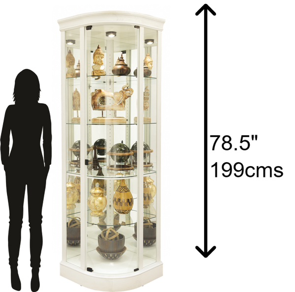 Hekman Furniture 680665 Marlowe Iv Corner Curio Cabinet: Elegant Display With Adjustable Glass Shelves & Interior Lighting Aged Linen Marlowe Iv Corner Curio Cabinet 680665