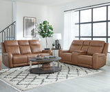 Parker House Haywood - Butternut Power Reclining Sofa And Loveseat Brown 100% Leather ,Leather Match Mhay-32ph-btnt