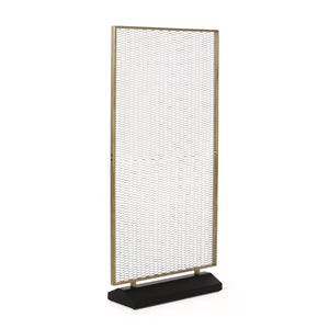 English Elm Christopher Knight Home® - STEEL Gold Brushed Iron Screen Room Divider – Single Panel Mesh, Modern Free-Standing Privacy Accent 67261.00