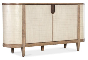 Hooker Furniture Melange Two-Tone Arbor Credenza With Soft-Close Doors, Adjustable Shelf, Oak Veneer Rustic Charm 628-85679-80