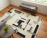 Feizy Rugs Maguire Wool/Nylon Hand Tufted Industrial Rug Ivory/Taupe 12' x 15'