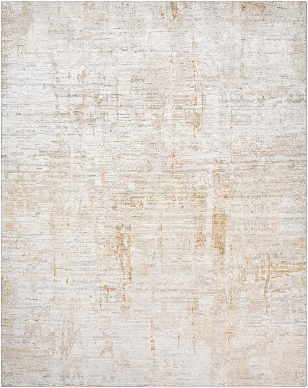 Surya Dawn Collection 10' X 14' Handmade Mid-century Modern Rug In Luxurious Wool & Silk Blend Ivory Wool,Silk Dwn2300-810