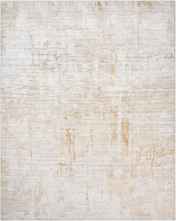 Surya Dawn Collection 10' X 14' Handmade Mid-century Modern Rug In Luxurious Wool & Silk Blend Ivory Wool,Silk Dwn2300-810