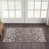 Nourison Tranquil TRA04 Machine Made Power-loomed No Border Indoor Only Contemporary  Rug Grey Beige, Grey 100% Polypropylene 99446484505