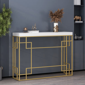 English Elm Christopher Knight Home® - CONSOLE Gold Geometric Console Table with MDF Top and Metal Open Frame — Modern Glam Accent for Hallway 71551.00