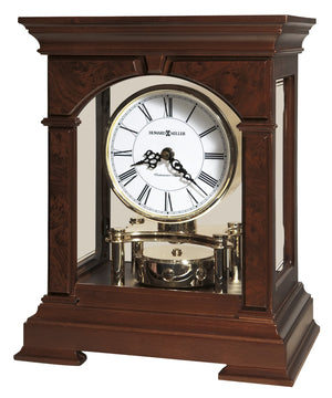 Hekman Furniture 635167 Statesboro Mantel Clock - Elegant Cherry Wood Design With Polished Brass, Classic Chimes & More Cherry Bordeaux Statesboro Mantel Clock 635167