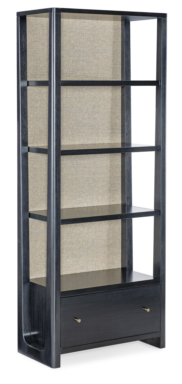Hooker Furniture Kenzo Eucalyptus Veneer Bookcase with Raffia Accents and Locking File Drawer 6104-10443-99