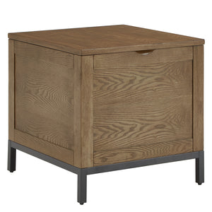 Homelegance By Top-Line Millie Storage Trunk End Table with Removable Tray Oak MDF