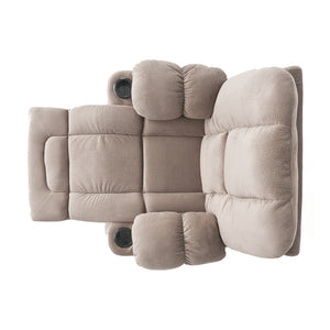 English Elm Christopher Knight Home® - Luxurious Manual Recliner Chair with Skin-Friendly Fabric, Dual Cup Holders, Ergonomic Padded Comfort Coffee 57578.00LAT