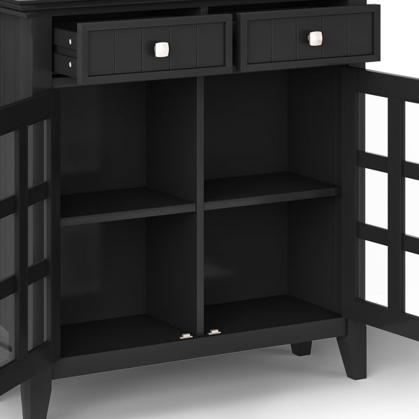 English Elm Acadian Entryway Storage Cabinet - Timeless Black Design With Adjustable Shelves & Drawers For Organization B136P158291
