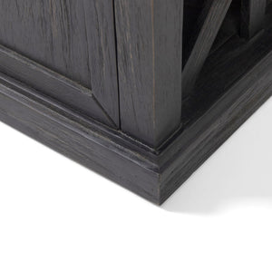 English Elm Christopher Knight Home® - Storage Bench Acacia Wood with Water-Resistant Padded Seat, Rustic X-Frame Shoe Organizer with 2 Doors and Shelves 66470.00DGRYBLK