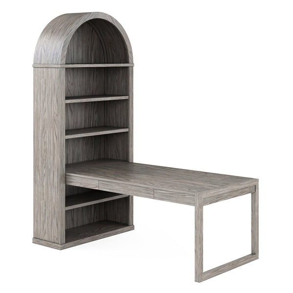 A.R.T. Furniture Vault Writing Desk - New Traditional Design In Mink Finish With Storage Drawer & Sleek Sleigh Legs Gray Parawood Solids,White Oak Veneers 285421-2354