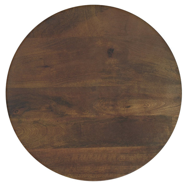 English Elm Robbie Sculptural Accent Table in Walnut Brown Solid Mango Hardwood, Hand-Finished, Rustic Contemporary Appeal Dark Brown B136P158442