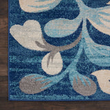 Nourison Tranquil TRA03 Machine Made Power-loomed No Border Indoor Only Farmhouse  Rug Navy, Navy Blue 100% Polypropylene 99446484031