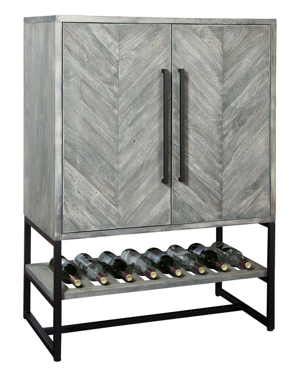 Hekman Furniture 695226 Stylish Jamaica Wine & Bar Cabinet With Distressed Gray Finish, Glass Rack & Ample Storage  Jamaica Inn Wine Cabinet 695226