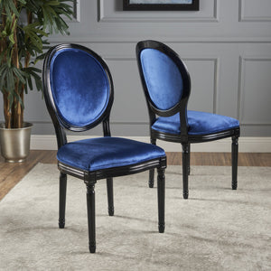 English Elm Christopher Knight Home® - Kd Dining Chair - Elegant Navy Blue Velvet Upholstered Seating With Timeless French Country Charm 60352.00NVLTNBL