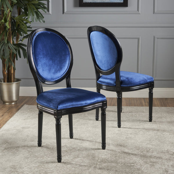 English Elm Christopher Knight Home® - Kd Dining Chair - Elegant Navy Blue Velvet Upholstered Seating With Timeless French Country Charm 60352.00NVLTNBL