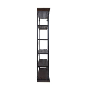 English Elm Christopher Knight Home® - Metal Pipe bookshelf with firwood shelves and X-frame iron support for industrial durable display decor Black 63818.00DWAL