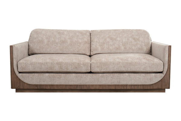 A.R.T. Furniture Bastion Sofa In Mink Finish - Contemporary Design With Silvery Chenille Blend & Pocket Coil Cushions  Parrwood Frame In The Mink Finish 763501-5354