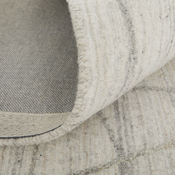 Feizy Rugs Whitton Handwoven Wool & Viscose Abstract Rug | Modern Industrial Design For Stylish Interiors Ivory,Gray Viscose,Wool Wtn8894fivychlp00